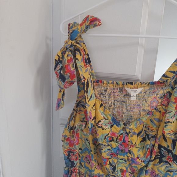 Terra & Sky Yellow Floral Mini Dress with Tie Straps - Picture 4 of 6